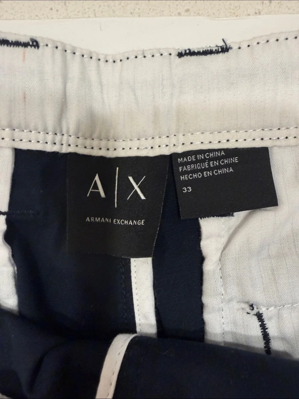 A/X Armani Exchange Men's Dark Navy Flat Front Shorts